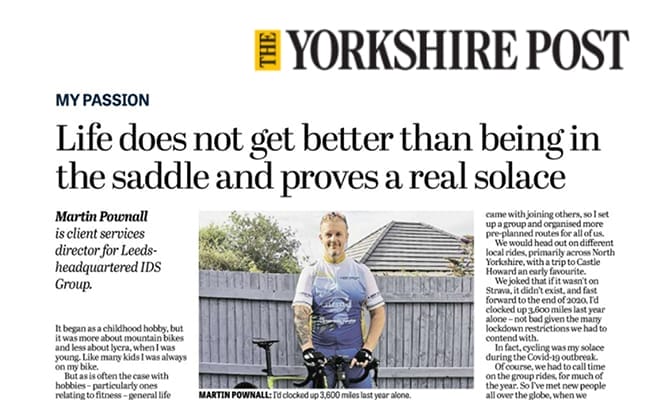 Re-ignited childhood passion culminates in gruelling cycling challenge